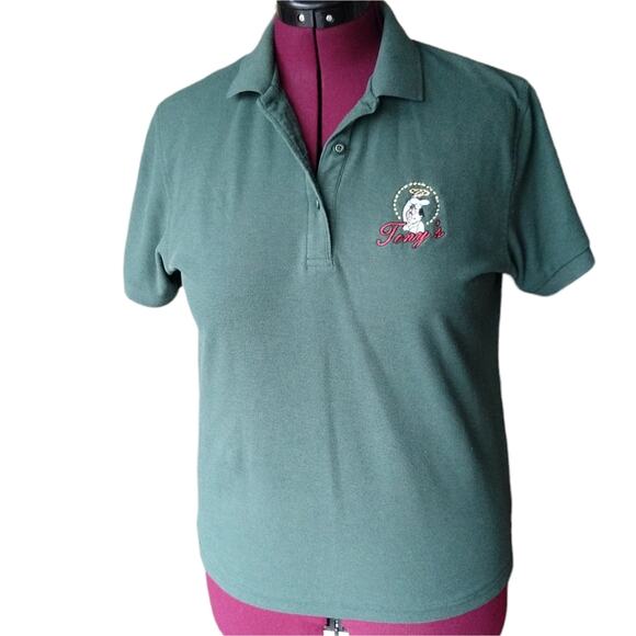 Tony's Pizza Polo Work Shirt #2 Large Bremerton Italian Restaurant dark green - Picture 2 of 14